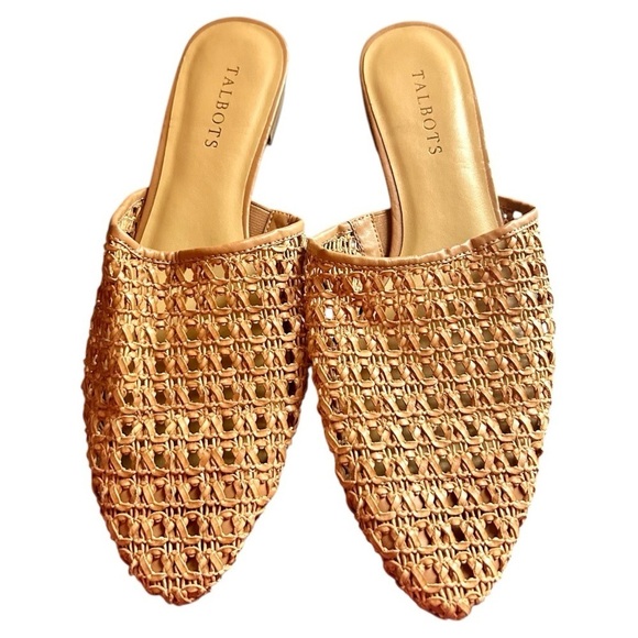 NEW Talbots Women's Edison Woven Nappa Mules.